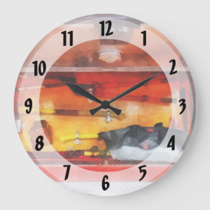 Firemen's Tools of the Trade Große Wanduhr