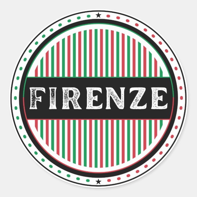 Firenze City Pride Emblem – Italian Identity Runder Aufkleber (Vorderseite)