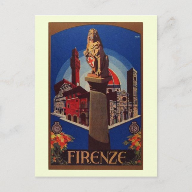 Firenze, Florenz Italien Reisen Vintag Postkarte (Vorderseite)