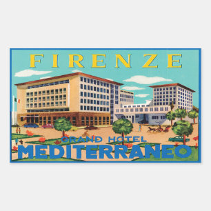 Firenze Grand Hotel Mediterraneo Rechteckiger Aufkleber