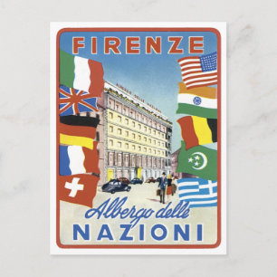 Firenze Nazioni Reiseposter Postkarte