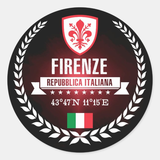 Firenze Runder Aufkleber (Vorderseite)