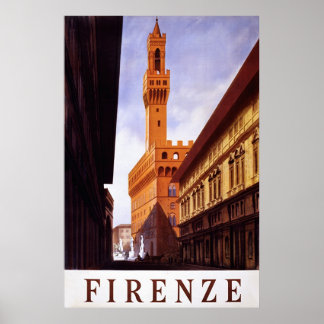 Firenze ~ Vintages Italienisches Reiseplakat. Poster
