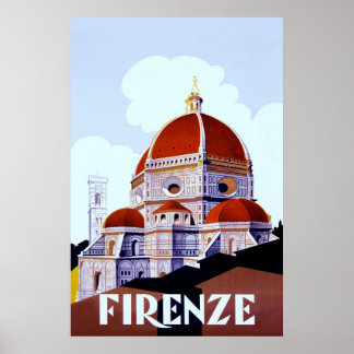 Firenze ~Vintages italienisches Reiseplakat. Poster