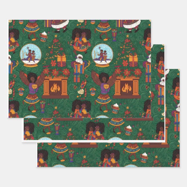 Fireplace and Kente Cloth Geschenkpapier Set (Set)