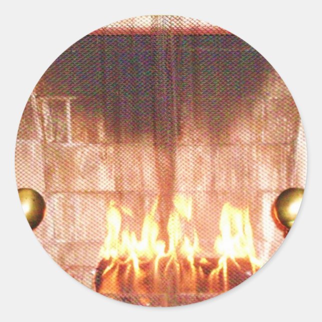 FIREPLACE-Aufkleber Runder Aufkleber (Vorderseite)