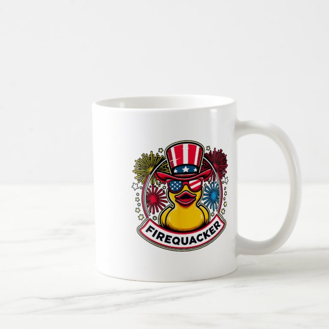 Firequacker 4. Juli Gummiente USA-Flagge  Kaffeetasse (Rechts)
