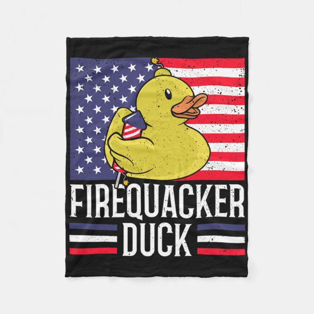 Firequacker Duck 4. Juli Firecracker Independe Fleecedecke (Vorderseite)