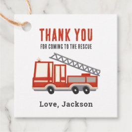 Fireruck Fireman Birthday Party Danke Geschenkanhänger