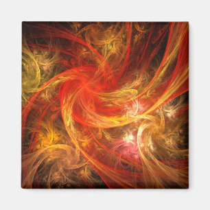 Firestorm Abstrakt Art Square Magnet