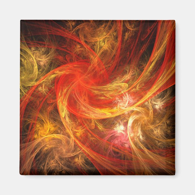 Firestorm Abstrakt Art Square Magnet (Vorne)