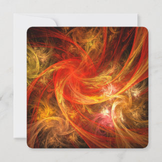Firestorm Moderne Abstrakte Kunst Rot Gold Energie Einladung