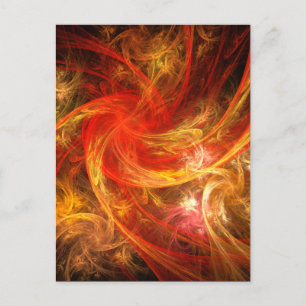 Firestorm Moderne abstrakte Kunst Rot Gold Energie Postkarte