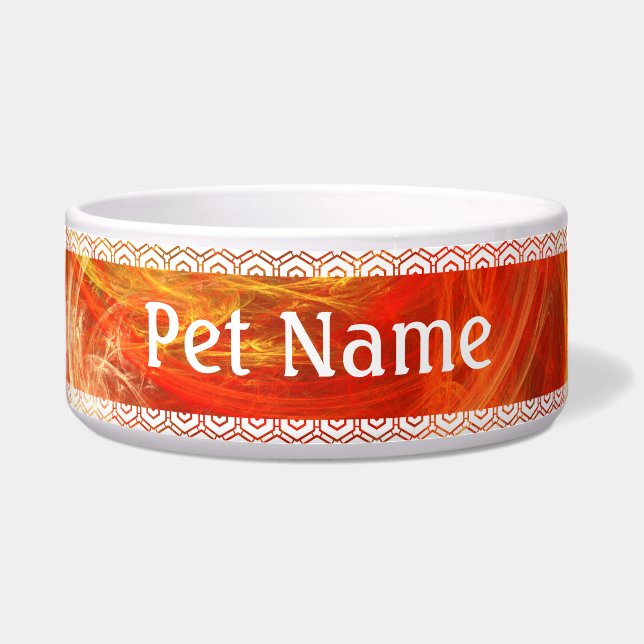 Firestorm Nova Abstrakt Art Dog Bowl Napf (Vorderseite)