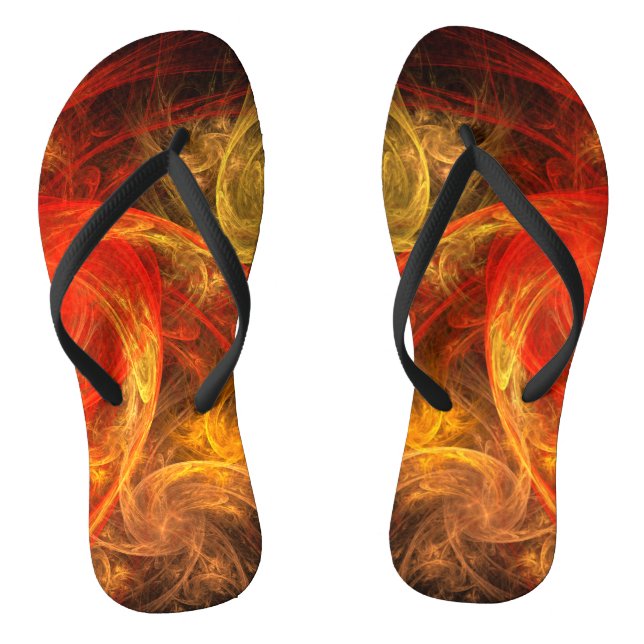 Firestorm Nova Abstrakte Kunst Flip Flops (Fußbett)
