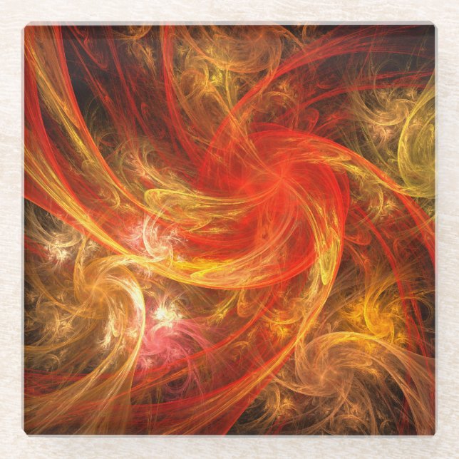 Firestorm Nova Abstrakte Kunst Glasuntersetzer (Vorderseite)
