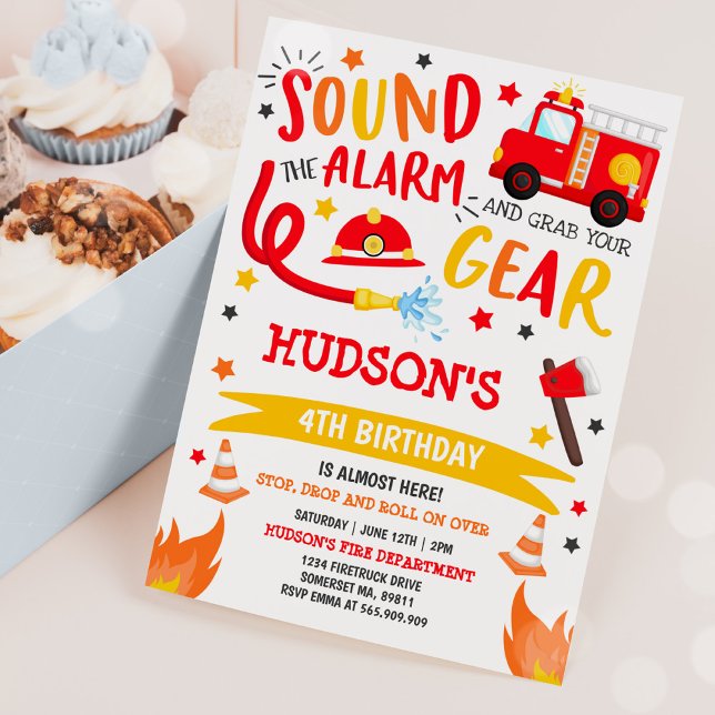 Firetruck Birthday Invitation Fireman Party Einladung (Von Creator hochgeladen)