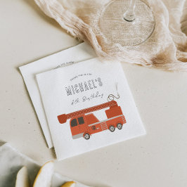 Firetruck Birthday Paper Napkin Serviette