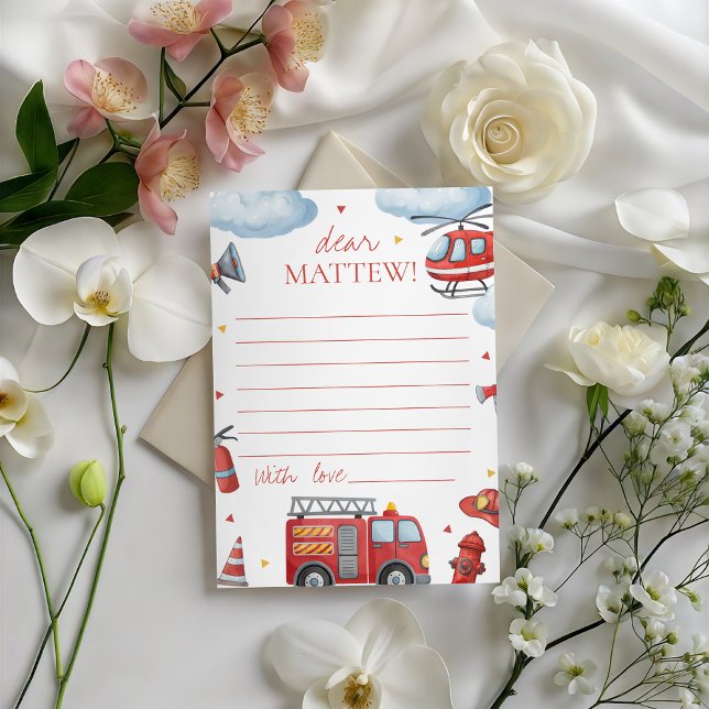 Firetruck Birthday Time Capsule Card Einladung (Von Creator hochgeladen)