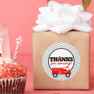 Firetruck Danke Gastgeschenk Stickers