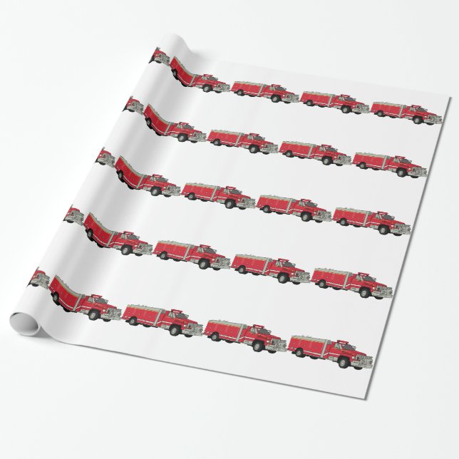 Firetruck Geschenkpapier (Ungerollt)