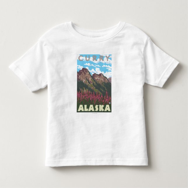 Fireweed u. Berge - Curry, Alaska Kleinkind T-shirt (Vorderseite)