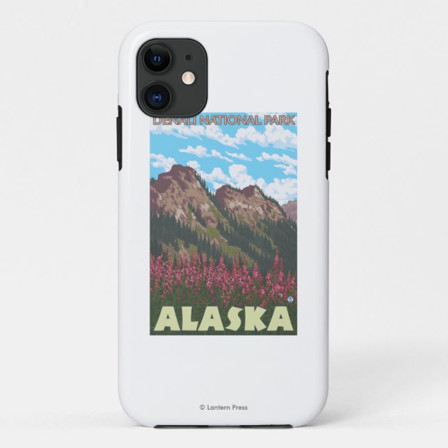 Fireweed u. Berge - Denali Nationalpark, Case-Mate iPhone Hülle (Rückseite)