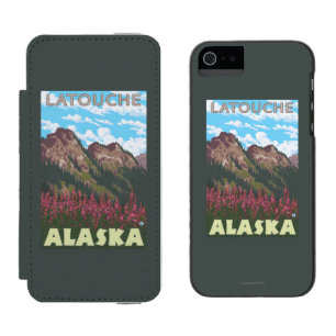 Fireweed u. Berge - Latouche, Alaska Incipio Watson™ iPhone 5 Geldbörsen Hülle