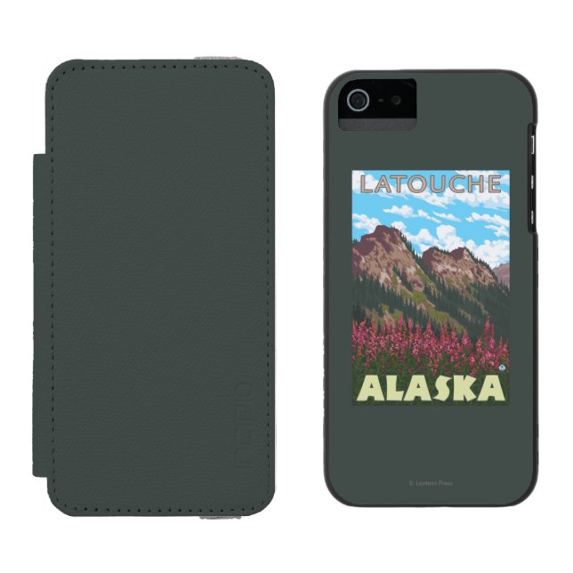 Fireweed u. Berge - Latouche, Alaska Incipio iPhone Geldbeutel-Hülle (Seite an Seite)