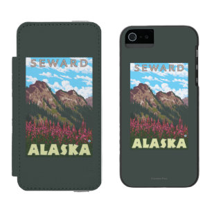 Fireweed u. Berge - Seward, Alaska Incipio Watson™ iPhone 5 Geldbörsen Hülle