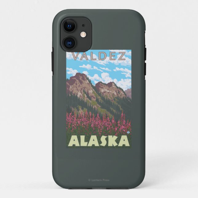 Fireweed u. Berge - Valdez, Alaska Case-Mate iPhone Hülle (Rückseite)