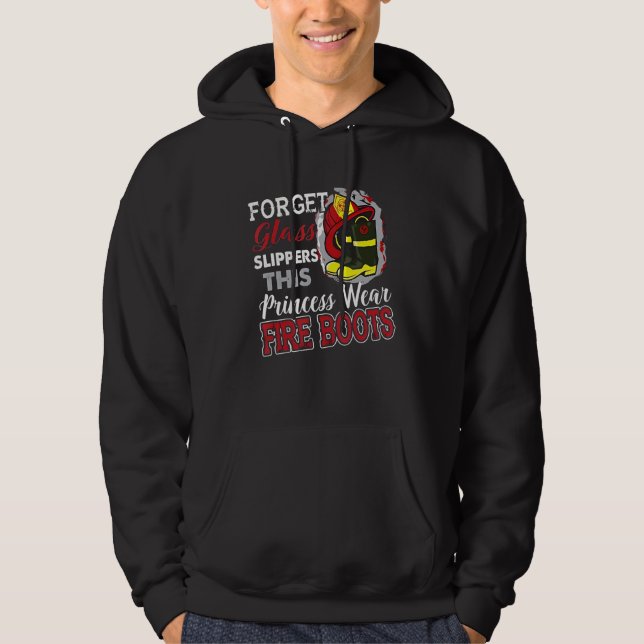Firewomen This Princess Wears Fire Boots Firefight Hoodie (Vorderseite)