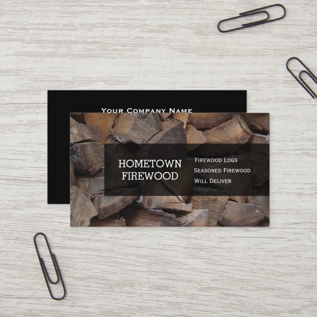 Firewood Business Cards Visitenkarte (Vorderseite/Rückseite Beispiel)