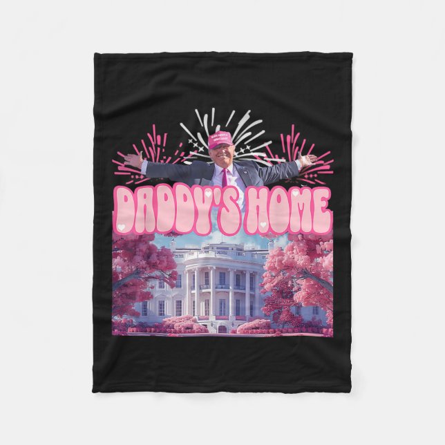Firework Pink - Daddys Zuhause Trump 2024 Fleecedecke (Vorderseite)