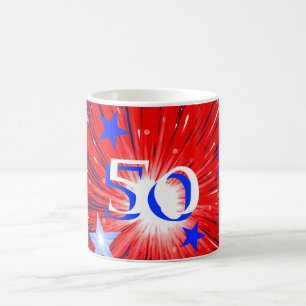Firework Red White Blue 'Age' Tasse