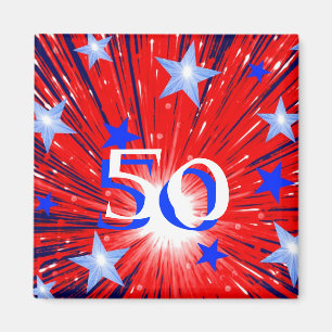 Firework Red White Blue Magnet 'Age'