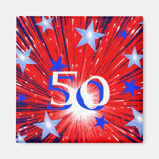 Firework Red White Blue Magnet 'Age' (Vorne)