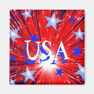 Firework Red White Blue Magnet 'USA'