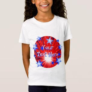 Firework Red White Blue "Your Text" T - Shirt