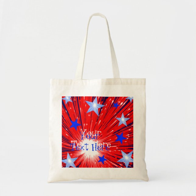 Firework Red White Blue 'Your Text' Totbag Tragetasche (Vorne)