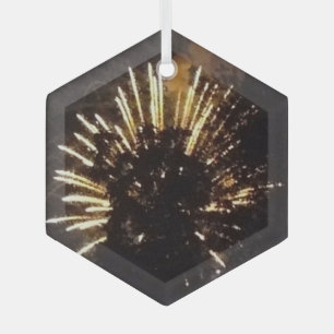 Fireworks 10 ornement hexagone en verre