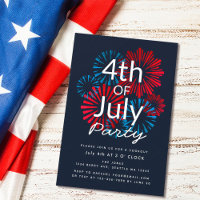 Fireworks 4 juillet Invitation de cuisine