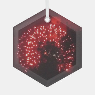 Fireworks 7 ornement hexagone en verre