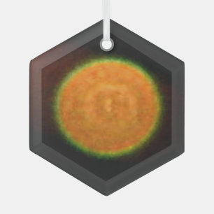 Fireworks 9 ornement hexagone en verre