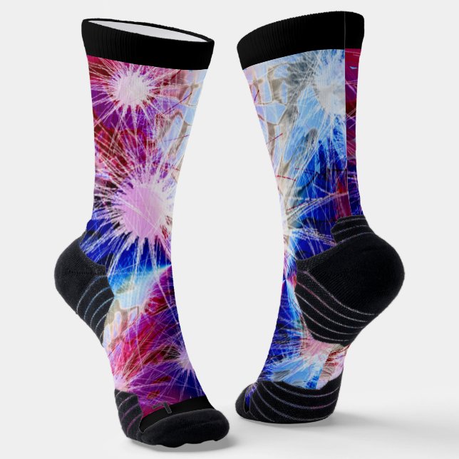 Fireworks Blue Maroon Socken (Gewinkelt)