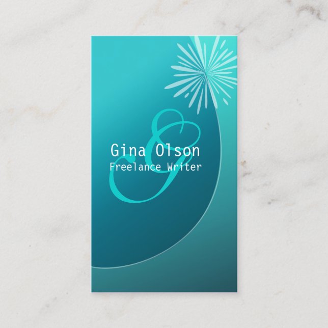 Fireworks Burg Monogram Turquoise Business Cards Visitenkarte (Vorderseite)