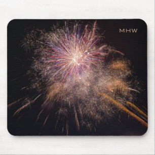 Fireworks Custom Monogram Mousepad