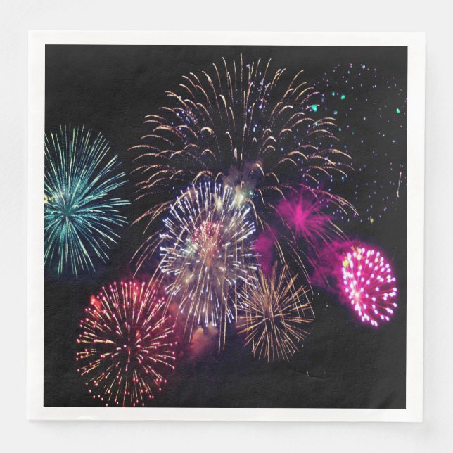 Fireworks Custom Paper Napkins Serviette (Vorderseite)