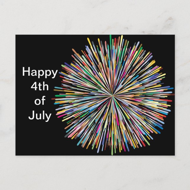 Fireworks Design 3 juillet 4e carte postale (Devant)