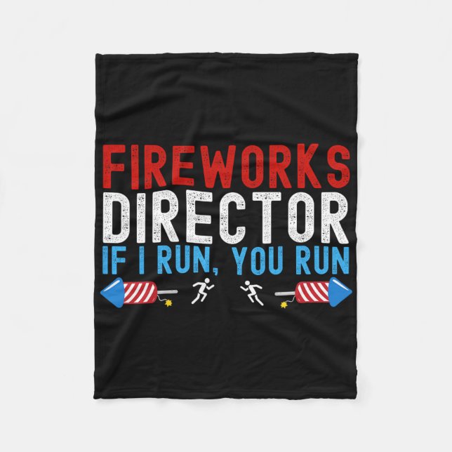 Fireworks Director American Flag 4. Juli 1 Fleecedecke (Vorderseite)